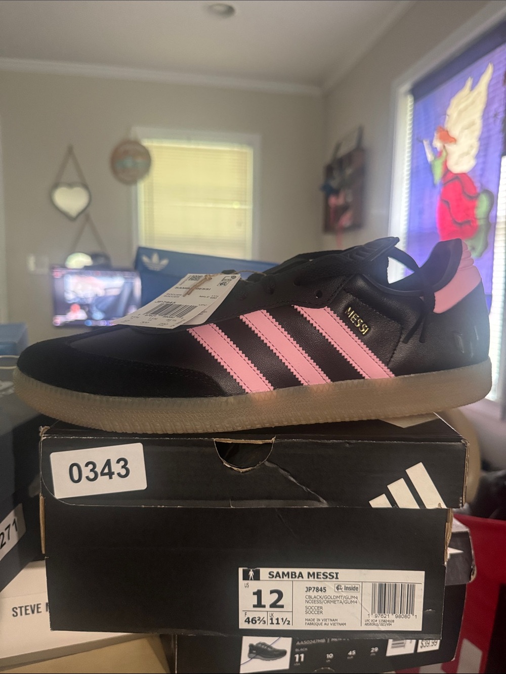 adidas Samba Messi Black Pink Athletic Shoes